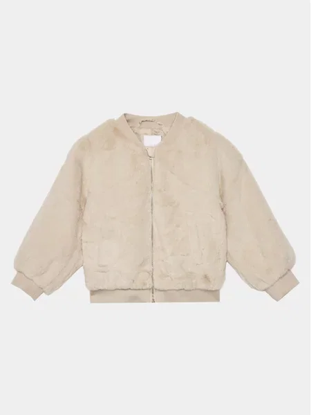 Γούνινο παλτό Vero Moda Girl μπεζ