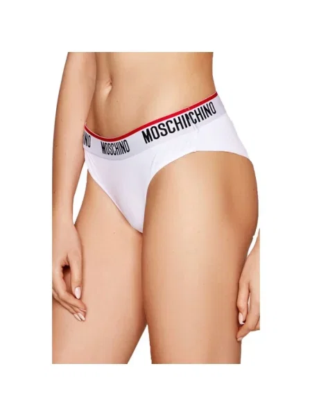 Majtki Moschino z logo białe
