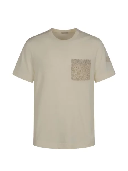 Tricou Moncler cu model paisley alb