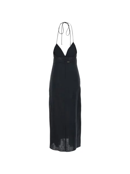 Rochie midi Twinset cu broderie de costum negru