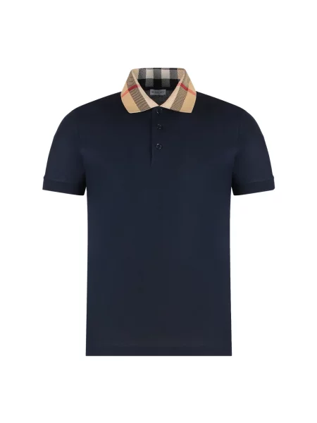 Koszulka polo Burberry z kołnierzem niebieska