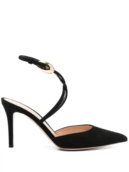 Pantofi cu toc Gianvito Rossi din piele de căprioară negru