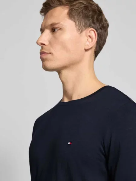 Tommy Hilfiger koszulka z długim rękawem Mężczyźni niebieski jednolity M granatowa