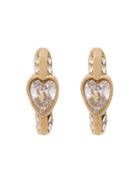 GUESS Uhani CRYSTAL LOVE zlata / transparentna