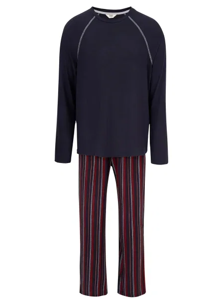 Dagi Dolga pižama mornarska / rdeča bela