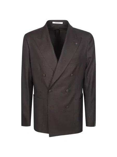 Geacă Tagliatore de lână cu două rânduri de nasturi maro