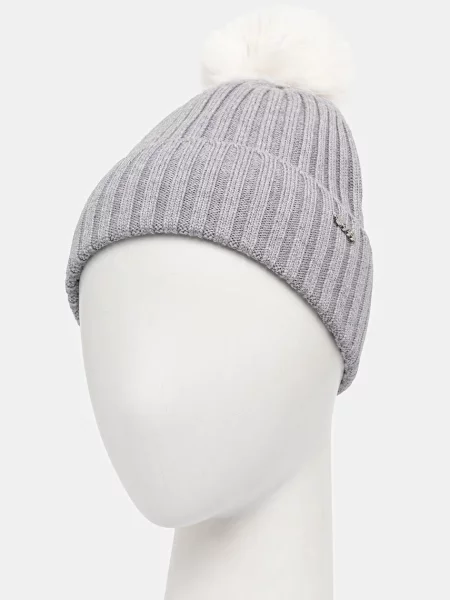 Шерстяная шапка Boss серая