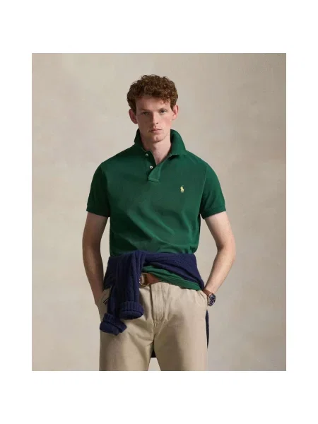 Koszulka z krótkim rękawem Polo Ralph Lauren The Iconic Mesh Slim zielono-żółta XL żółta