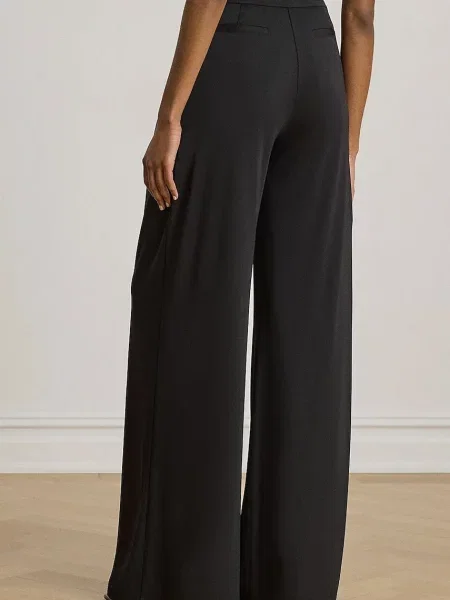 Lauren Ralph Lauren pantaloni wide leg pentru femei negru