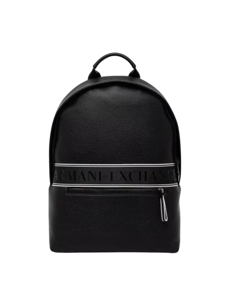 Armani Exchange plecak z imitacji skóry czarny