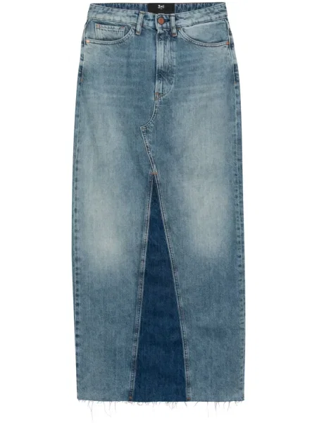 Spódnica jeansowa 3x1 do kolan niebieska