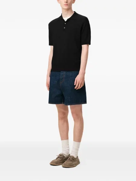 Tricou polo Ami Paris scurt negru