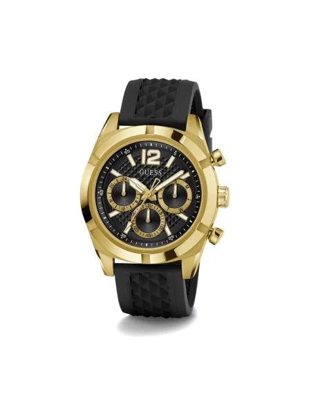 Lniany zegarek Guess żółty