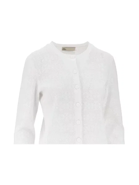 Dzianinowy kardigan Tory Burch biały