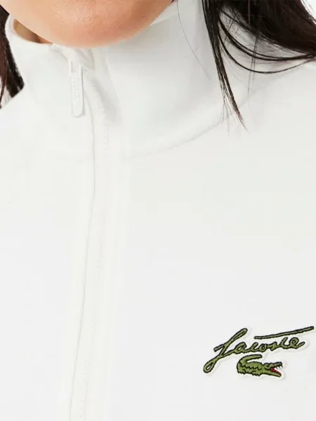 Φούτερ με φερμουάρ Lacoste με αυτόγραφο λευκό