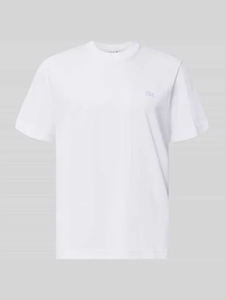 T-shirt o kroju regular fit z czystej bawełny Lacoste biała