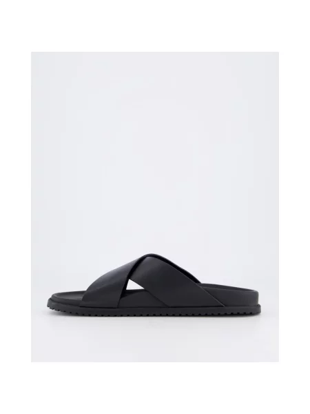 Klapki Dolce And Gabbana skórzane czarne