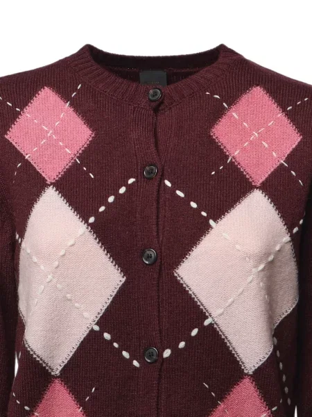 Cardigan Pinko cu model argyle roșu
