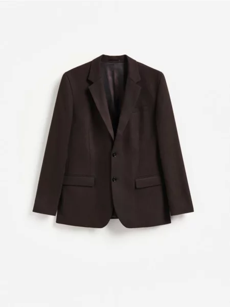 Reserved Sacou slim fit cu vâscoză maro-închis maro