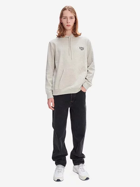 Кофта A.P.C. Marvin з капюшоном з аплікацією чорний