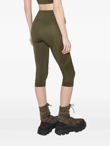Pantaloni Misbhv cu dungi din jacard verde