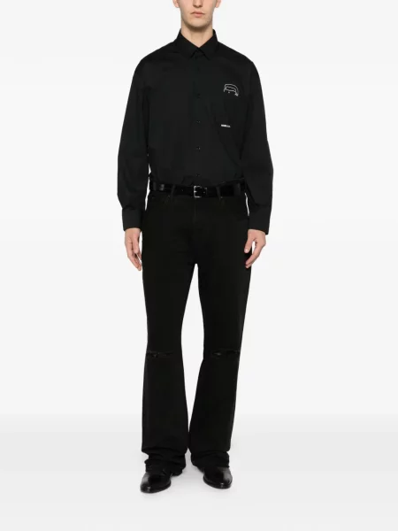 Cămașă Karl Lagerfeld cu imagine negru
