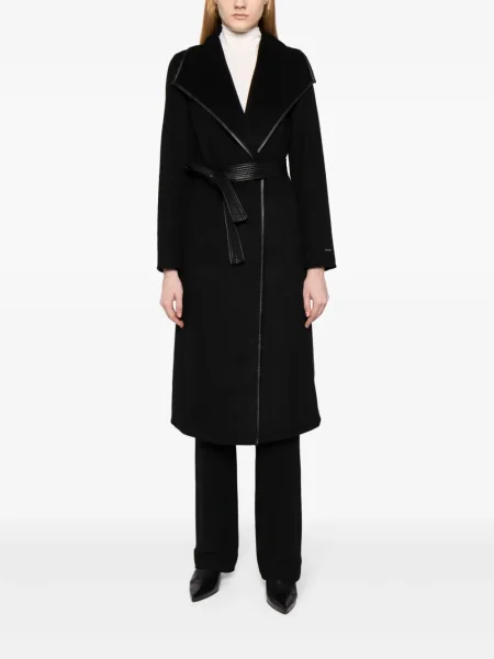 Palton Tahari din piele negru