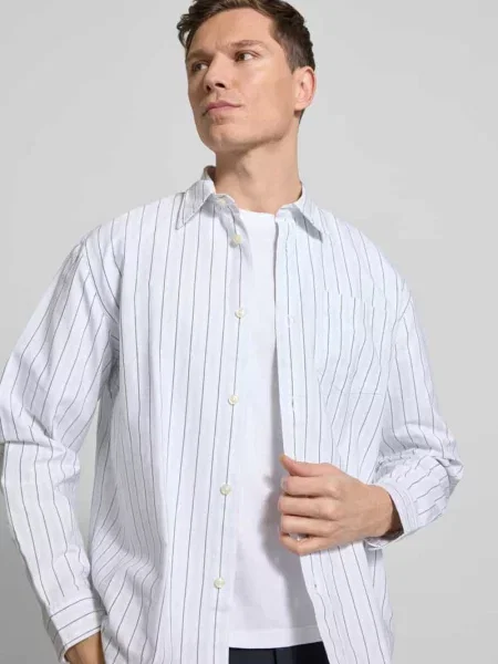 Koszula casualowa o kroju relaxed fit z czystej bawełny model ‘OXFORD SHIRT’ Selected Homme biała