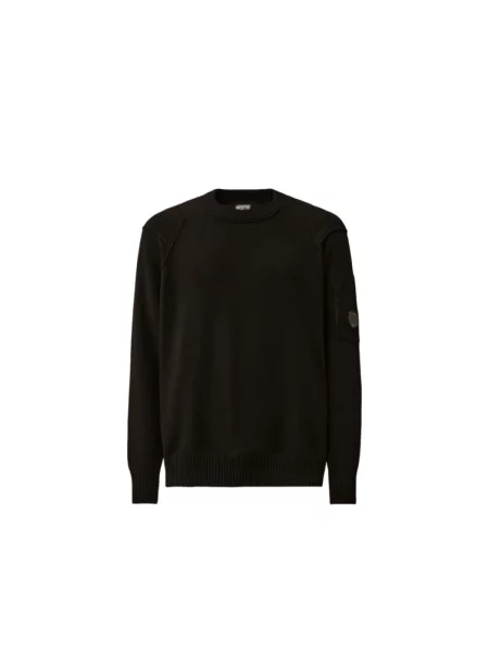 Sweter C.p. Company wełniany z logo czarny