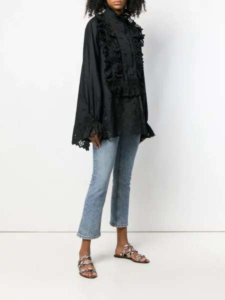 Bluză Alberta Ferretti cu broderie negru