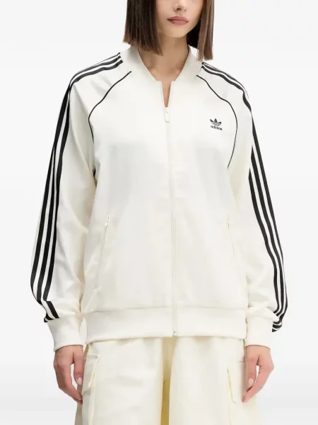 Ριγέ τρέξιμο μπλούζα Adidas από διχτυωτό κόκκινο