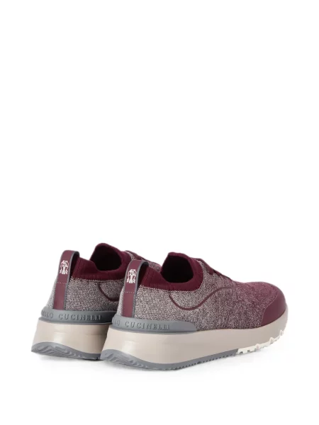 Sneakerși Brunello Cucinelli tricotate roșu