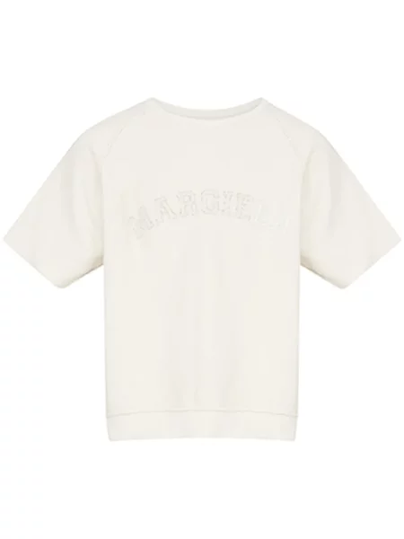 Tricou Maison Margiela cu broderie alb