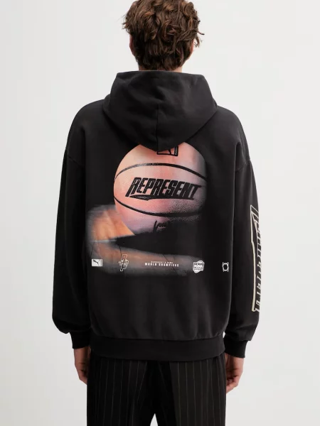 Bluza oversize z kapturem PUMA × REPRESENT Odzież S czarny