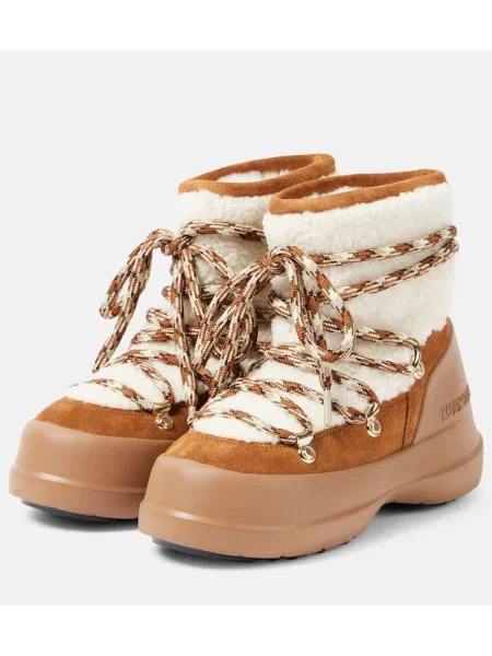 Botine Moon Boot din piele de căprioară maro