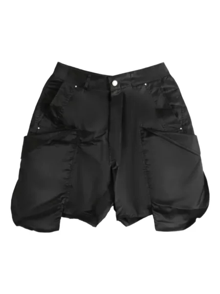 Satynowe szorty cargo Rick Owens czarne