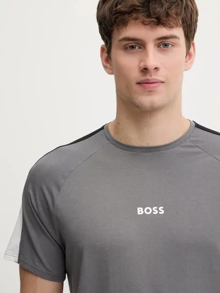 Короткая пижама Boss с принтом серая