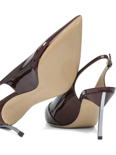 Pantofi cu toc Casadei din piele slingback maro