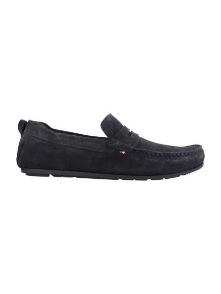 Tommy Hilfiger Mocasini DRIVER | piele întoarsă albastru