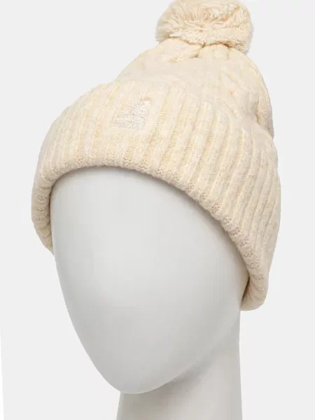 Шапка Kangol POMPOM з тонкого трикотажу бежевий