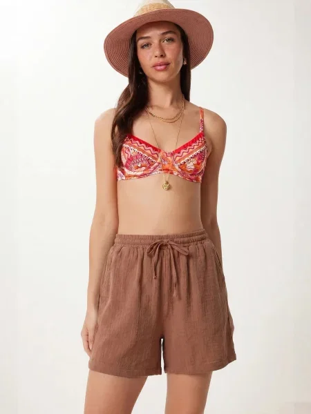 Happiness İstanbul Hlače Shorts mokka