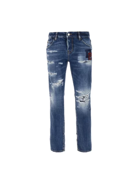 Jeansy Dsquared2 o skróconej długości niebieskie