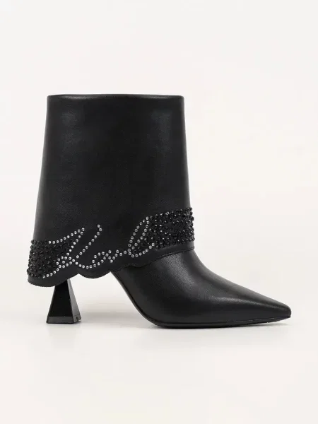 Велурени боти Karl Lagerfeld DEBUT II с тънък черно