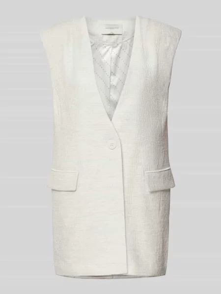 Kamizelka z dekoltem w serek i z patką model ‘BRIE’ Copenhagen Muse biała