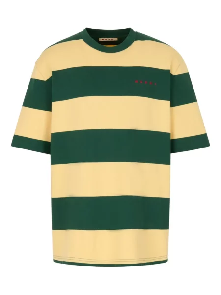 Tricou Marni cu dungi scurt verde
