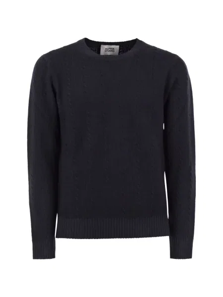 Sweter Alpha Studio wełniany niebieski