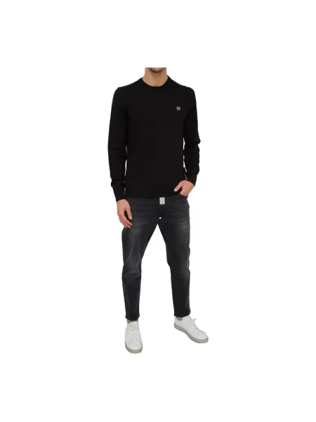 Sweter Philipp Plein z okrągłym dekoltem czarny