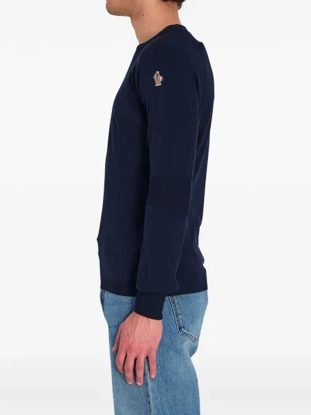 Pleteni rebrasti džemper Moncler Grenoble plava