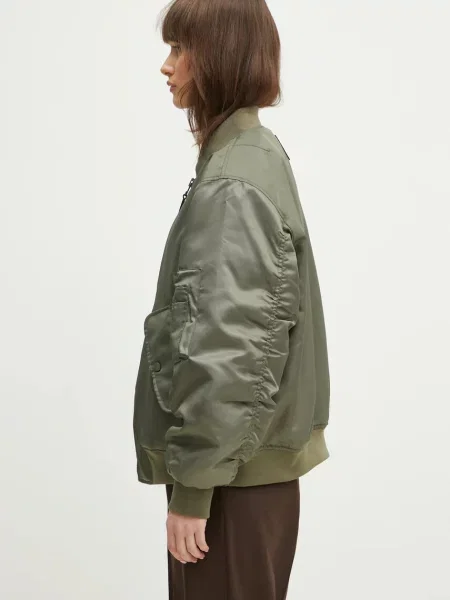 Geacă bomber Anine Bing din satin verde