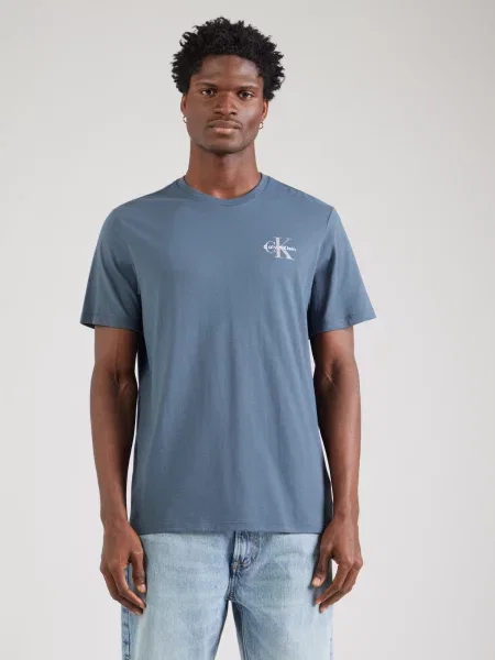 Calvin Klein Jeans Tričko modrosivá / svetlosivá biela